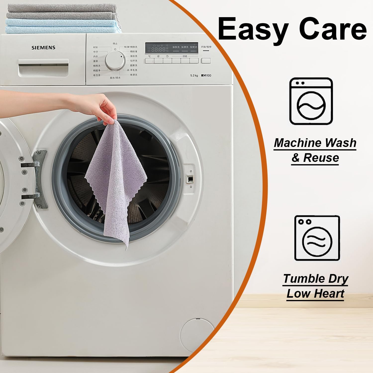 80 Pack Microfiber Cleaning Cloth Roll,Lint Free Rags & Tear Away Reusable Towels Washable Scratch,Ultra Absorbent Dish Rags(12" x 12") for Car Kitchen Home Garage-Light Purple