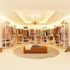 H6 Wall Mounted Closet System, Industrial Pipe Clothes Rack Clothing Racks with 6 Telescopic Rods & 3 Fixing Rods & 9 Shelves, Heavy Duty Closet Organizers and Storage in Wardrobe Closet (White)