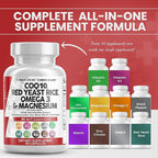Clean Nutraceuticals COQ10 Red Yeast Rice Omega 3 Magnesium Complex Niacin Zinc Vitamin K2 D3 - Heart Support Vitamins for Women & Men w/Vitamin B3, Coenzyme Q10-60 Ct