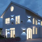 LED 20W Outdoor Wall Lights Exterior/Interior 3 Colors Adjustable Wall Sconce Up and Down Light Porch Lights IP65 Waterproof Exterior Wall Sconce Modern Outdoor Lighting Square Aluminum Black