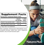 Natures Plus Vitamin C with Rose HIPS, Sustained Release - 1000 mg Ascorbic Acid, 60 Vegetarian Tablets -Gluten-Free - 60 Servings