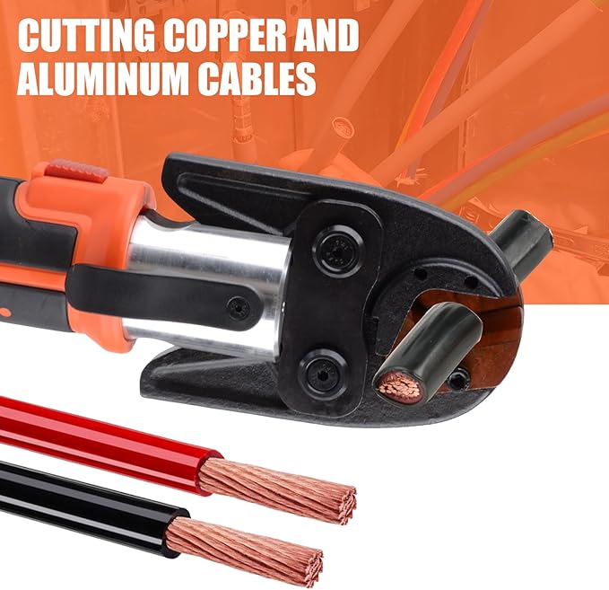 Multifunctional Electric Hydraulic Crimping Tool, 12 Ton 8AWG-600MCM and Pro Press Copper Crimper Tool with 1/2, 3/4, 1 Crimping Range, Hydraulic Cable Cutte φ25/32”Steel Wire Cutter 120KN