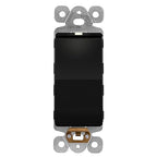 LIDER Minimalist Design Matte Finish Lighted Decorator Switch, Frameless Paddle Light Switch with Locator Light, Grounding Screw, 3-Way or Single Pole, 15A 120V, UL Listed, LS15-3W-BK, Black