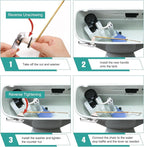 Universal Metal Front Mount Toilet Handle Replacement Kit Chrome Toilet Handle Brass Lever with Stainless Steel Chain Front Universal Flusher Replacement Kit