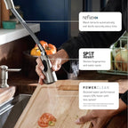 Moen Essie Spot Resist Stainless Pulldown Sprayer Kitchen Sink Faucet Set with Modern Pump Soap Dispenser, 87014SRS