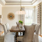 15.7" Vintage Flower Gold Chandelier - Adjustable Height White Milk Glass Shades Pendant Light Fixture for Kitchen Island, Dining Room, Bedroom