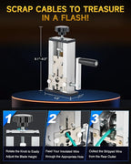 CREWORKS Manual Wire Stripper Machine, 0.06"-0.98" Wire Stripping Machine, Wire Stripping Tool for 1.5-25 mm Scrap Wire Leftover Cable, Copper Wire Stripper with 2 Feed Hole Plates for Power Drill