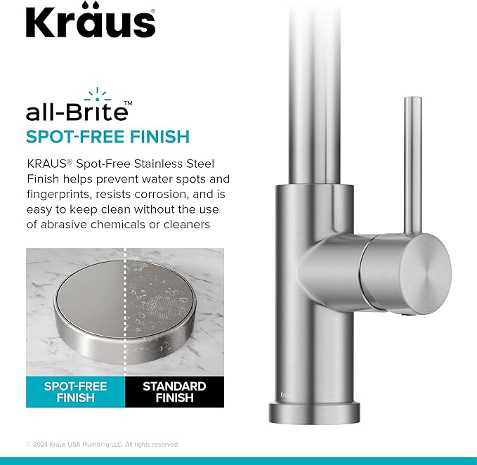 KRAUS Coda 2-Function Single Handle Pull Down Kitchen Faucet in Spot-Free Stainless Steel, KPF-1626SFS