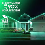 HLO Lighting Set of 25 Green C9 Faceted LED Christmas Light Bulbs for Indoor & Outdoor Use | Durable Replacement Bulb