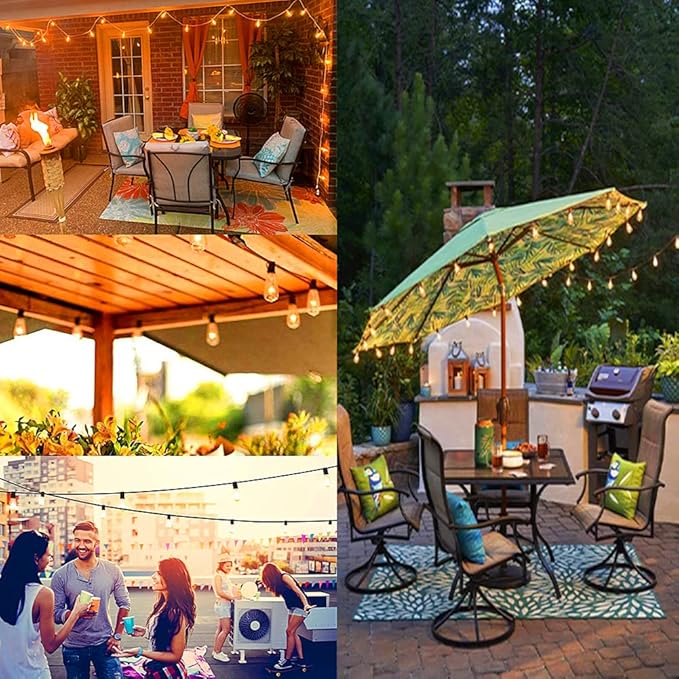 10 Pack Replacement Bulbs for Outdoor String Lights, ST40 Clear Edison Light Bulbs with 7W E17 Intermediate Screw Base Vintage Light Bulbs for Indoor Outdoor Christmas Patio Backyard Decor, Warm White