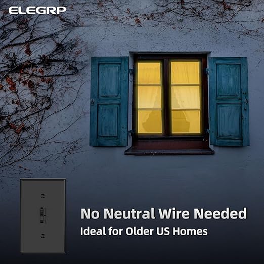 ELEGRP Digital Toggle Dimmer Switch for Dimmable LED, CFL and Incandescent Light Bulbs, Single Pole or 3-Way Toggle LED Dimmer Light Switch, Wall Plate Included, UL Listed, 10 Pack, Black