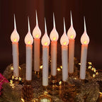 Silicone Dipped Candle Light Bulbs C7 Flickering Flame Bulb E12 Base, Shatterproof Silicone Christmas Light Bulbs for Candle Lamps Electric Window Candles Chandelier Decor, 12 Pack, 1W