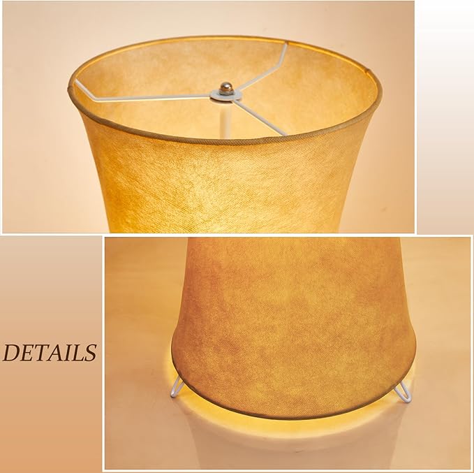 GyroVu 46" Modern Floor Lamps for Living Room, LED Column Standing Floor Lamp with 3 Color Temperature Adjustable & Fabric Lampshade for Corner, Bedroom, Office & Kid's Room - Bulbs Included