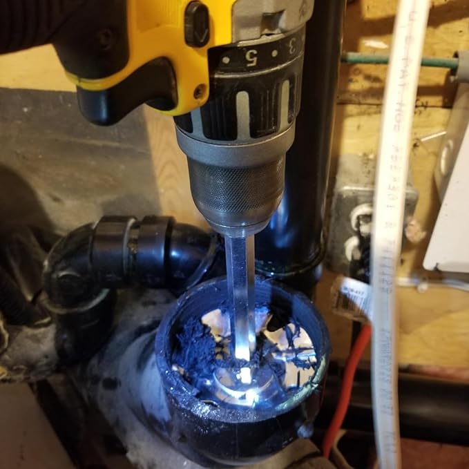 PVC Pipe Reamer, 4Pcs PVC Fitting Saver Tool for Removing SCH 40 from Hub, 1-1/2 In, 2 In, 3 In, 4 In Head, Bit Socket Saver Set for PVC Plumbing, Fits 1/2" Variable Speed Power Drill