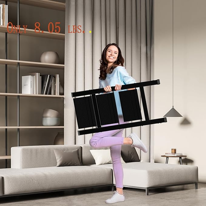 3 Step Ladder, Portable Step Ladder Folding, Lightweight Step Ladder with Anti-Slip Pedal, Aluminum Indoor and Closet, Kitchen, 330lbs - Black