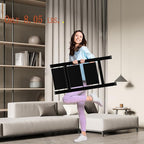 3 Step Ladder, Portable Step Ladder Folding, Lightweight Step Ladder with Anti-Slip Pedal, Aluminum Indoor and Closet, Kitchen, 330lbs - Black