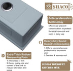 SHACO 15x20 Inch Drop In Bar Sink, Small Kitchen Sink for RV, 16 Gauge 304 Stainless Steel Topmount Handmade Wet Prep Single Bowl for Yard Office Utility Laundry with Grid & Drain