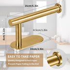 Toilet Paper Holder,Gold,Wall Mount, Upgraded Adhesive Toilet Roll Holder,no Drilling,Bathroom/Rv/Washroom,SUS 304 Stainless Steel,Rustproof (Gold, 2 Pieces)