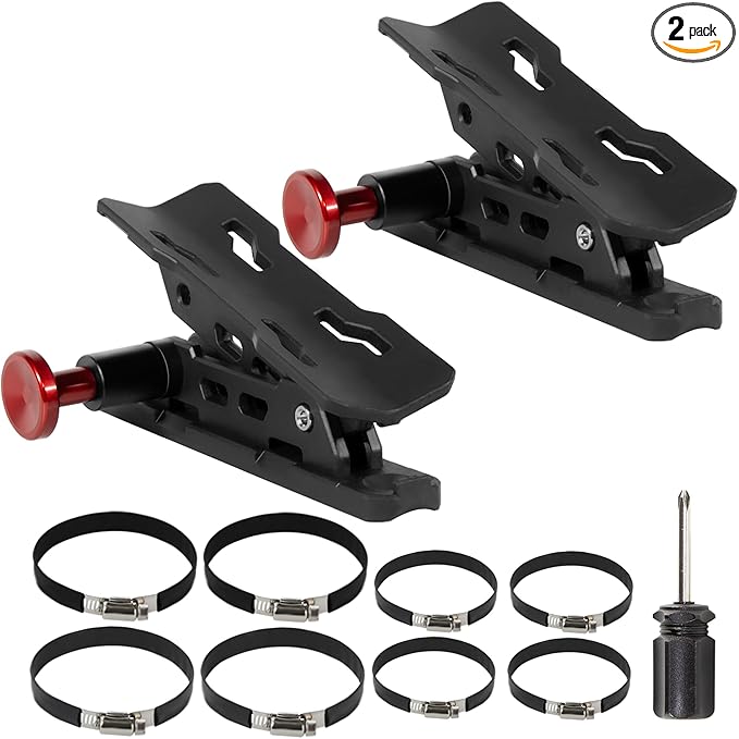 Quick Release Fire Extinguisher Mounts - 2-Pack Car Fire Extinguisher Holder Brackets for Vehicle Jeep Wrangler JT, TJ, JL, JKU, UTV, Polaris RZR, Ranger, Can-Am X3, Yamaha – Corrosion-Resistant