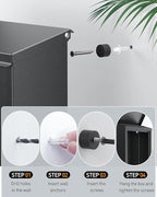 Uniclife Large Mailbox, Wall Mount Mailboxes for Outside, Mail Boxes with Combination Lock, Security Locking Key Drop Box for House School Office and Outdoor, Black