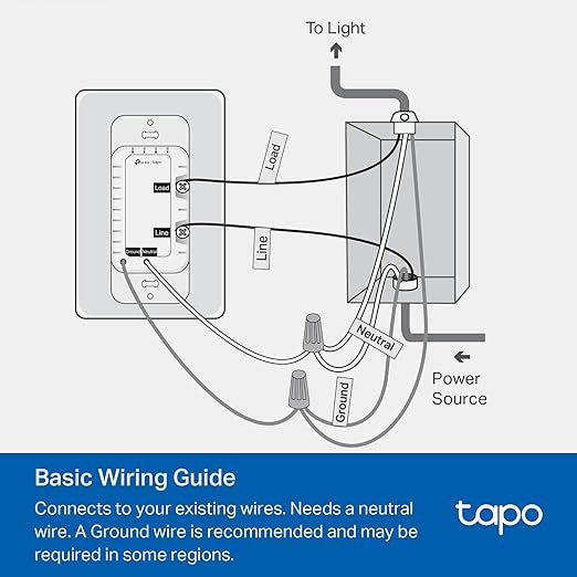 TP-Link Tapo Smart Dimmer Switch, Single Pole, Neutral Wire Required, 2.4GHz Wi-Fi Light Switch Compatible with Alexa and Google Home, UL Certified, No Hub Required, White, Tapo S500D(4-Pack)