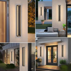 tewei 39.3 Inch Modern Outdoor Wall Sconce, Long Black LED Exterior Lighting Fixtures, Modern Large Outdoor Front Porch Lights Outside Wall Mount Lights for House, Warm White 3000K, 1 Pack