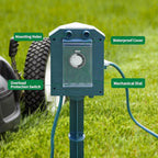 Flexora Outdoor Power Strip with 24-Hour Mechanical Timer, 50 FT Extension Cord Waterproof, 6 Grounded Outlets for Outdoor Christmas Decorations, ETL Listed