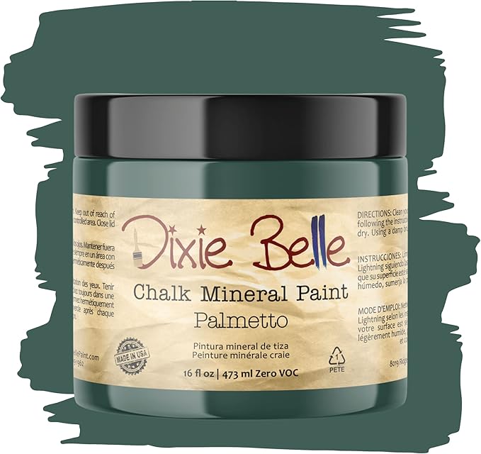 Dixie Belle Paint Company Chalk Finish Furniture Paint - Palmetto (16oz) - Matte Rich Green Chic Chalk Mineral DIY Furniture Paint
