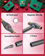 Saker 42-in-1 Magnetic Screwdriver Set for Christmas Gifts, Screwdriver Kit with T Handle & Storage Case, Gifts for Men, DIY, Furniture, Computer, and Bicycle Repair, Grey