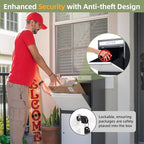 Package Delivery Boxes for Outside, Extra Large Capacity Modern Mailbox, Outdoor Freestanding Porch Box for Package (Black and White)