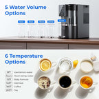 Waterdrop WD-A2 Countertop Reverse Osmosis System, Hot and Cold RO System, Portable Pure Water Tank, Bottleless Water Cooler, 6 Temperature Settings, Hot Cold Room Water, 3:1 Pure to Drain