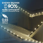 HLO Lighting Set of 25 Warm White C9 Faceted LED Christmas Light Bulbs for Indoor & Outdoor Use | Durable Replacement Bulbs