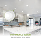 ASD 6 Pack LED Recessed Lighting 6 Inch 15W, 5 CCT 2700K-5000K CRI90+, IC Rated Ultra Thin Dimmable Ceiling Lights with J Box, Canless Wafer Downlight, Round Slim Panel Light, Energy Star ETL, White