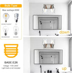 BONLICHT Modern Bathroom Light Fixtures in Brushed Nickel Finish, 2 Light Industrial Indoor Wall Sconce Farmhouse Vanity Lighting Over Mirror with Hammered Glass Contemporary Hallway Wall Mount Lamp