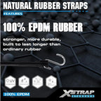 XSTRAP STANDARD 20 Pack 15'' Adjustable Rubber Tarp Straps, EPDM Bungee Cords with Hooks, Ideal for Securing Tarps, Canvases