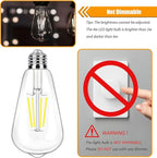 16 Pack LED Edison Bulbs 40W Equivalent, 4 Watt LED Filament Bulb, 5000K Daylight ST19 Light Bulb, 450LM E26 Vintage Bulbs for Ceiling Light Fixtures, Non-dim