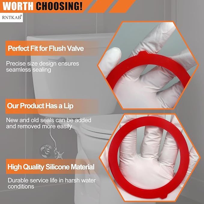 Flush Valve Seal for Kohler, 3-Pack GP1059291 Silicone Replacement for Toilet - Upgraded Leak-Proof Gasket Seal Kit Compatible with Kohler Canister, K-GP1059291