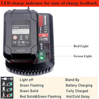 CMCB104 Replacement for 20V Craftsman V20 Lithium-ion Battery Charger CMCB100 CMCB101 CMCB124 CMCB102 for CMCB201 CMCB202 CMCB203 CMCB204 CMCB205 CMCB209 Power Tool Batteries