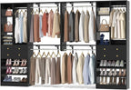 10FT Closet System with 4 Drawers, 120" Closet Organizer System with 6 Hanging Robs & Reversible Hanging Shelving, Closet Systems for Walk-in Closets, Load 2000+LBS, Black 2 Pack
