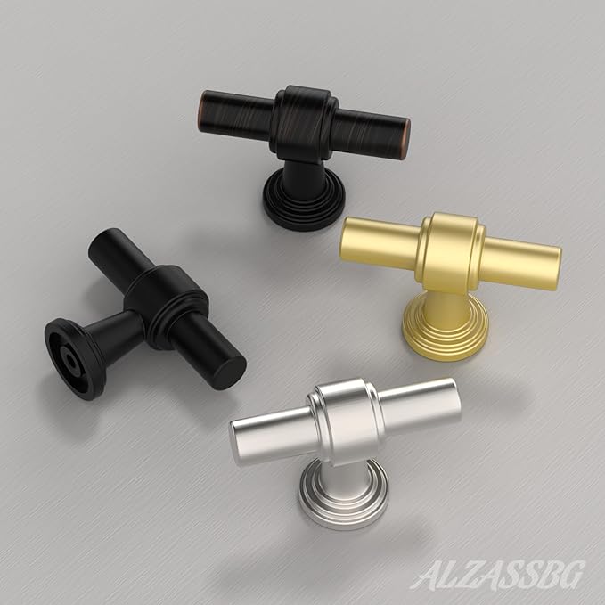 Alzassbg 10 Pack Oil Rubbed Bronze Cabinet Knobs, 1.9 Inch(49mm) Cabinet Handles Kitchen Hardware Straight Bar for Cabinets and Drawer AL3505ORB