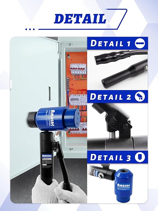 AMZCNC Hydraulic Knockout Hole Punch Driver Kit 1/2 to 4 inch Electrical Conduit Hole Cutter Set KO Tool Kit Metal Sheet Puncher (12TON(1/2"~4"))