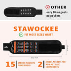 Magnetic Wristband for Tools Gifts, Tools Belt with 15 Powerful Magnets for Holding Screws Nail, Cool Gadgets Gifts for Men, Dad, Husband, Birthday and Christmas, Perfect Stocking Stuffers