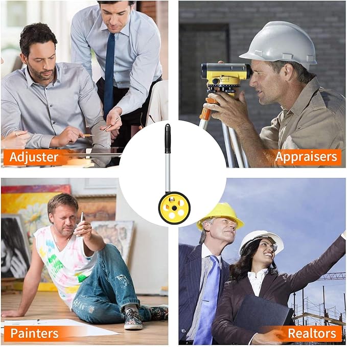 Zozen Measuring Wheel in Feet and Inches, Scalable Length 40in, 4-inch Measure Wheel, Walking Measurement Up To 10,000Ft / Mechanical/One Key to Reset, Include Carrying Bag.