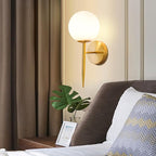 SeeU Brass Wall Sconces Mid Century Style Set of 2,Gold Wall Lamp Fixture,Vanity Light Fixture Wall Lamp with Milky Frosted Globe