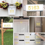 10Pcs Mailbox Numbers for outside 0-9, 2.75 inch 3D Self Adhesive Street Address House Door Numbers Signs for Apartment,Office,Cars,Mailboxes (Golden)
