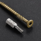 #12 * 7" Extended Deck Screws, (44 pcs) 2 lbs.Lengthen Exterior Wood Screws, Rust Resistant epoxy Coated, Bronze, T30 Star Bit