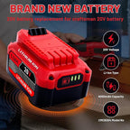 Upgrade 2-Pack 6.0Ah Batteries Replacement for Craftsman 20V Battery Compatible with Craftsman CMCB205 CMCB204 CMCB206 CMCB202 CMCB201 20V Cordless Power Tools