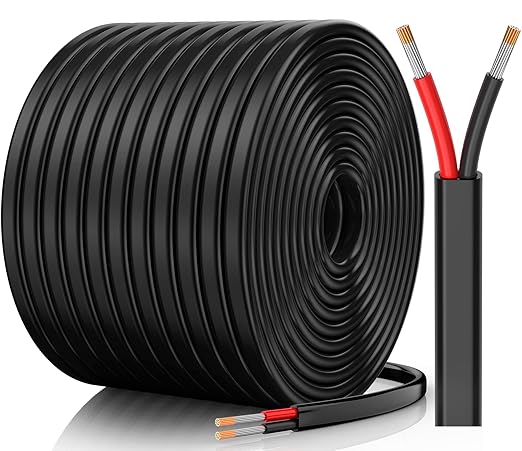 10 Gauge Wire, 10 AWG 2 Conductor Electrical Wire, Flexible/Oxygen-Free Tinned Copper/Stranded PVC 10/2 Cord for Automotive, Marine, LED Strips, Solar, RV, Lighting (100FT)