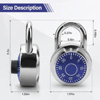Combination Padlock,Lock for Gym and School Lockers Safe,Blue Turntable,Mini Combination Lock(Pack of 2)