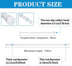 8 Pack Window Security Bar Extendable Tension Rods 23.6-43.3 Inch 1.2'' Diameter Adjustable Sliding Glass Door Lock Security Stick Window Safety Bars with Rubber Tips for Bathroom Cupboard